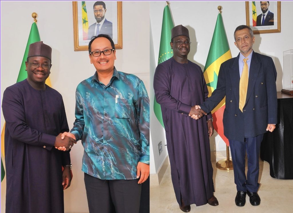Coopération Sud-Sud dans les secteurs extractifs et énergétique : Monsieur Birame Soulèye DIOP, Ministre de l’Énergie, du Pétrole et des Mines reçoit les Ambassadeurs de la Malaisie et de l’Inde