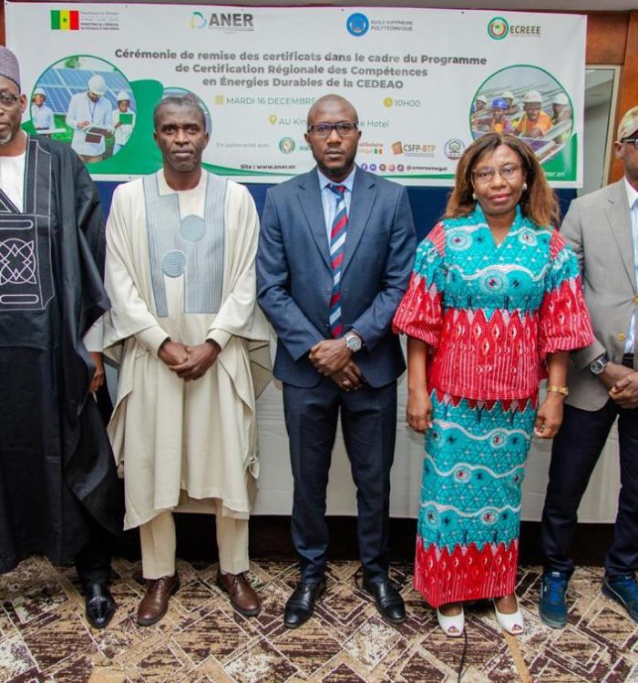 Cérémonie de remise des certificats du Programme régional de certification des compétences en énergies durables de la CEDEAO